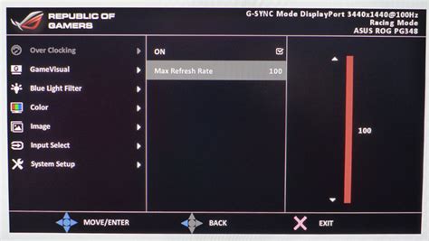 Asus ROG PG348Q OSD Setup And Calibration .